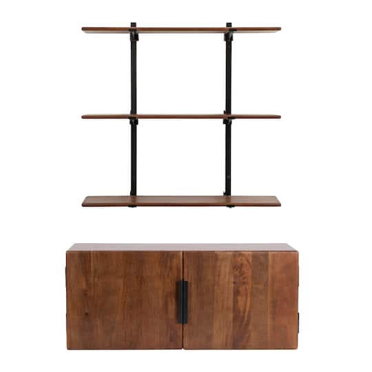 Kate and Laurel Atwood Wall Cabinet & Shelf Set